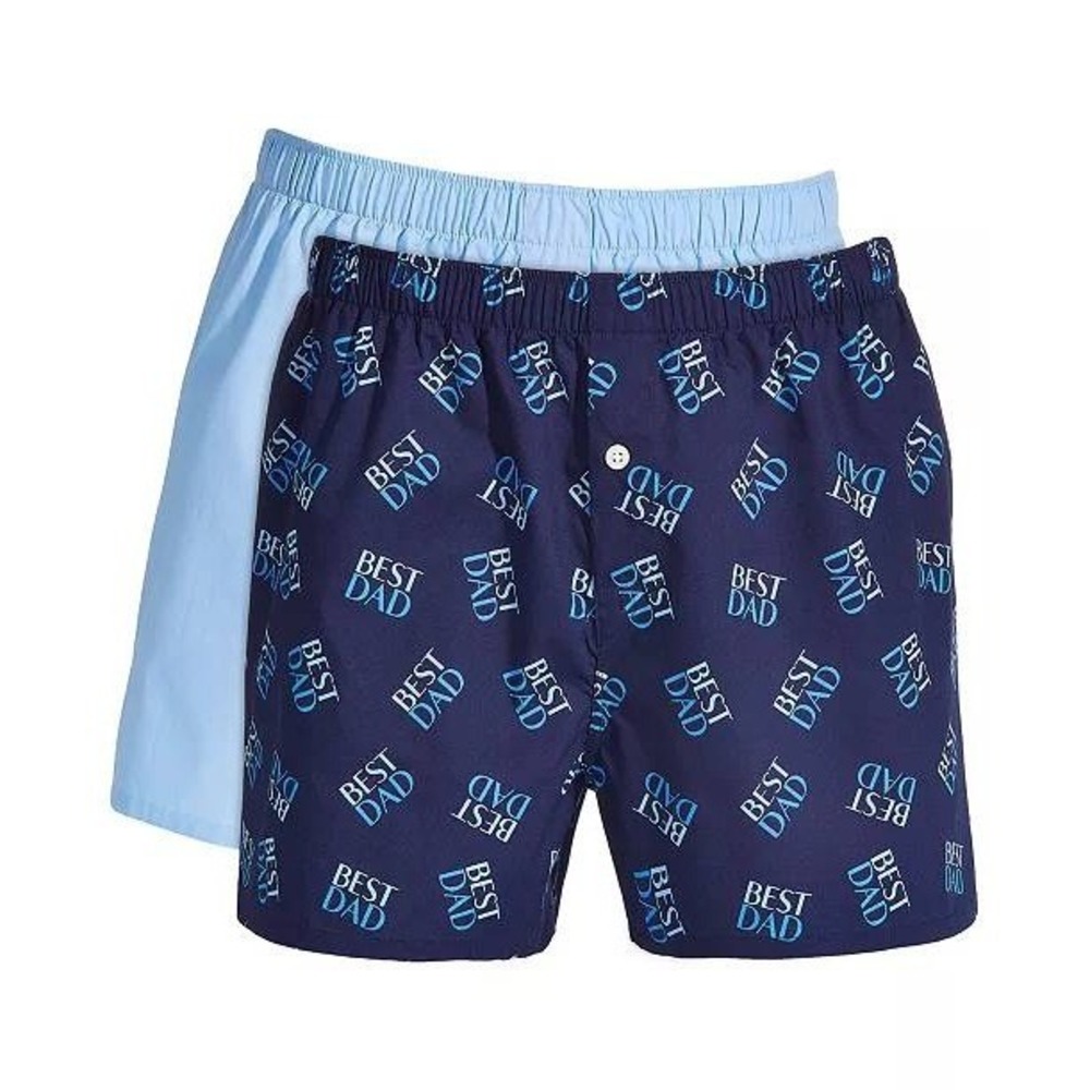 Club Room Boxers Mens 2-Pack 100% Cotton Underwear Navy Blue XL